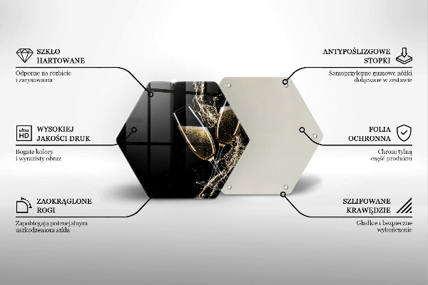 Steklena podloga za rezanje Kozarci za šampanjec
