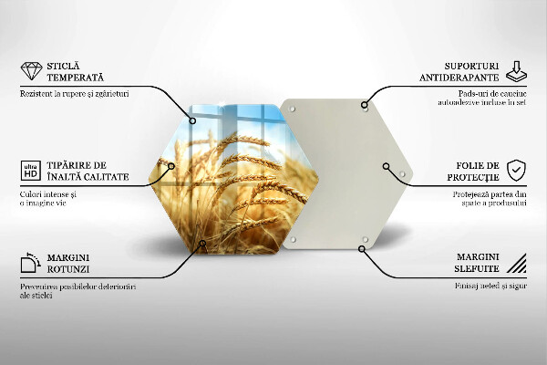Steklena podloga za rezanje Klasje žit na polju