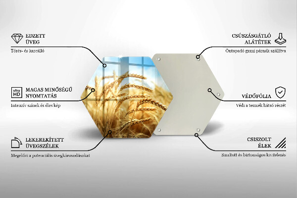 Steklena podloga za rezanje Klasje žit na polju