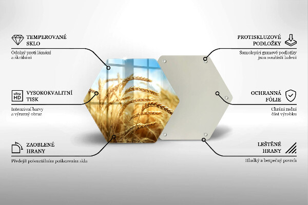 Steklena podloga za rezanje Klasje žit na polju