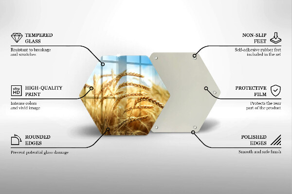 Steklena podloga za rezanje Klasje žit na polju