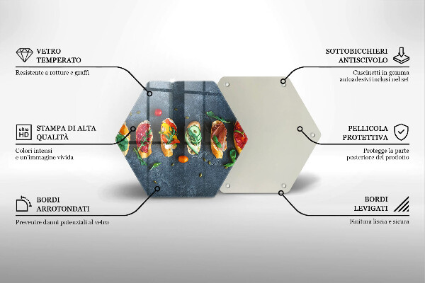 Steklena podloga za rezanje Pisani sendviči