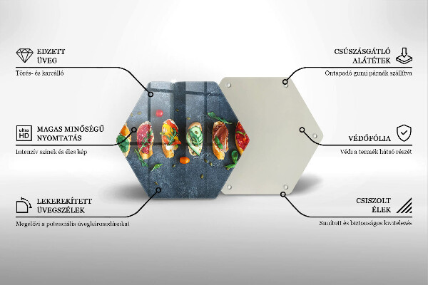 Steklena podloga za rezanje Pisani sendviči