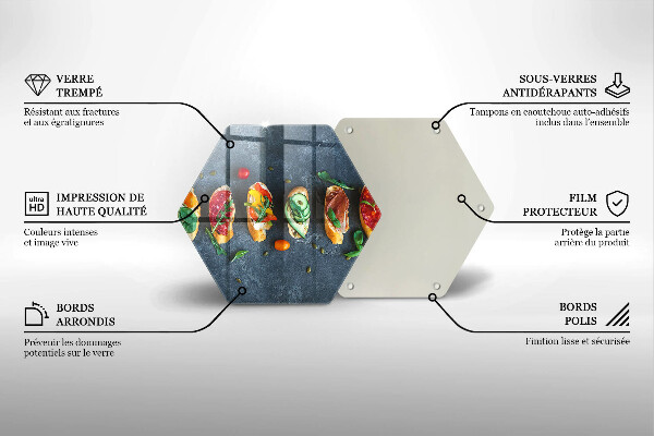 Steklena podloga za rezanje Pisani sendviči