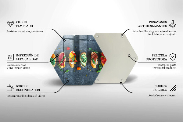 Steklena podloga za rezanje Pisani sendviči