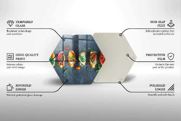 Steklena podloga za rezanje Pisani sendviči