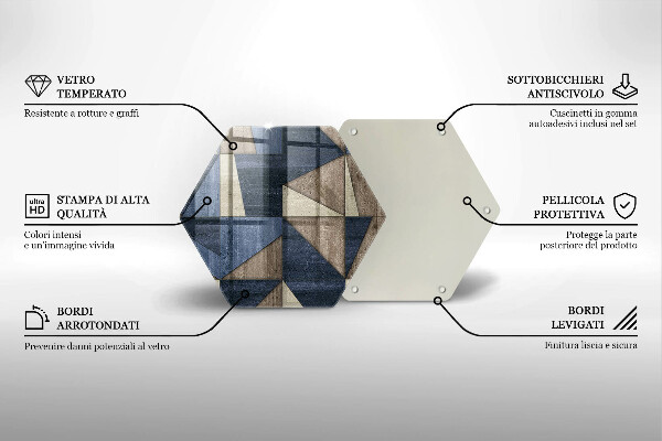 Steklena podloga za rezanje Geometrijska abstrakcija