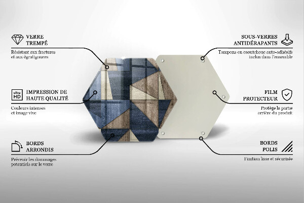 Steklena podloga za rezanje Geometrijska abstrakcija