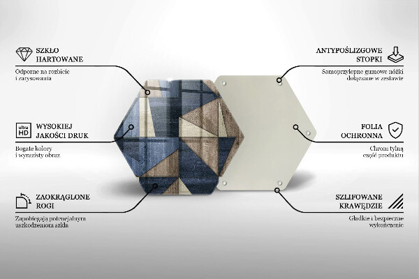 Steklena podloga za rezanje Geometrijska abstrakcija