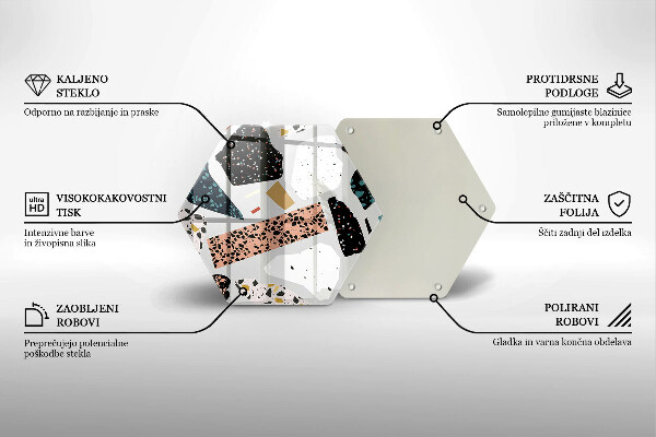 Steklena podloga za rezanje Kamenina