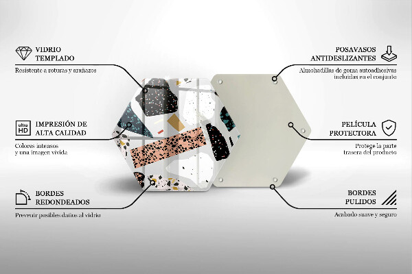 Steklena podloga za rezanje Kamenina