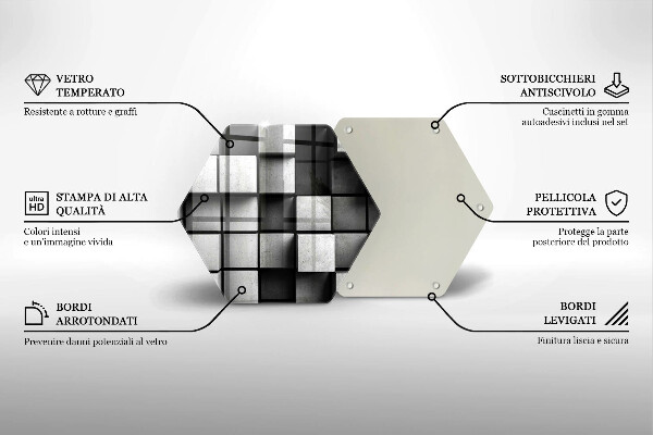 Steklena podloga za rezanje 3D geometrijsko ozadje