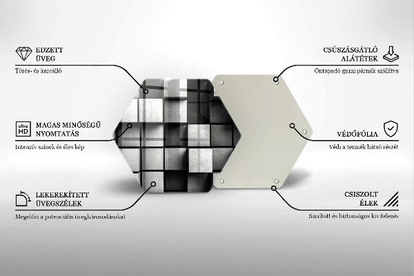 Steklena podloga za rezanje 3D geometrijsko ozadje