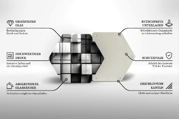 Steklena podloga za rezanje 3D geometrijsko ozadje