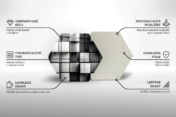 Steklena podloga za rezanje 3D geometrijsko ozadje