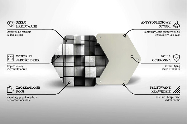 Steklena podloga za rezanje 3D geometrijsko ozadje