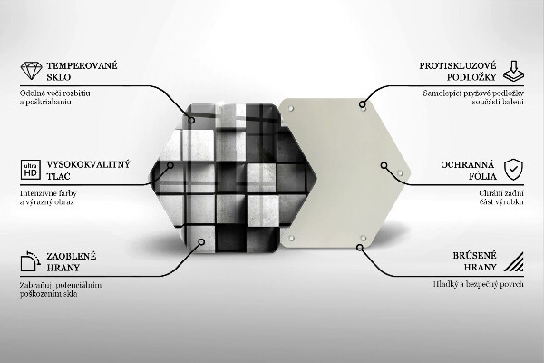 Steklena podloga za rezanje 3D geometrijsko ozadje