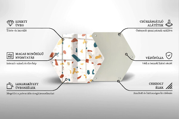 Steklena podloga za rezanje Dekorativna kamenina