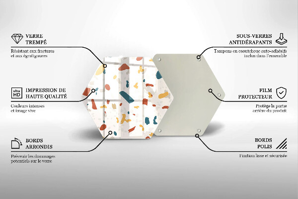 Steklena podloga za rezanje Dekorativna kamenina