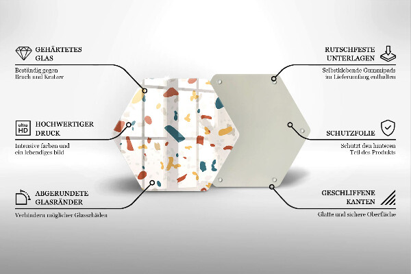 Steklena podloga za rezanje Dekorativna kamenina