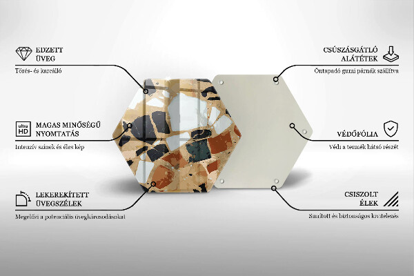 Steklena podloga za rezanje Plošča z okrasnimi kamni