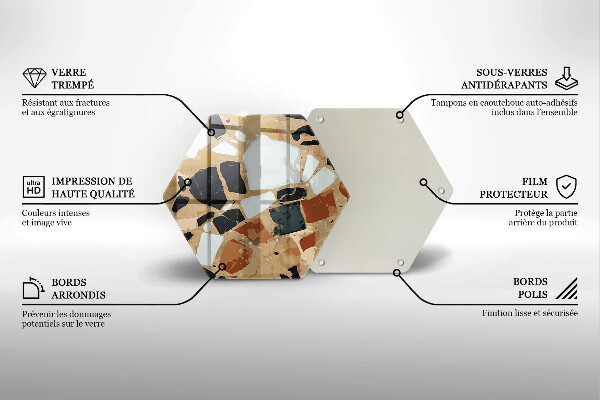 Steklena podloga za rezanje Plošča z okrasnimi kamni