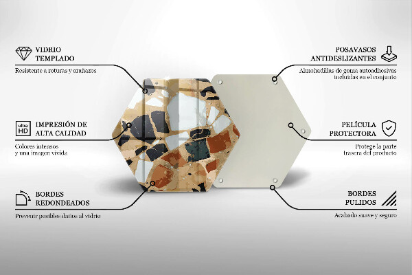 Steklena podloga za rezanje Plošča z okrasnimi kamni