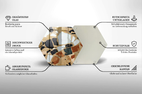 Steklena podloga za rezanje Plošča z okrasnimi kamni