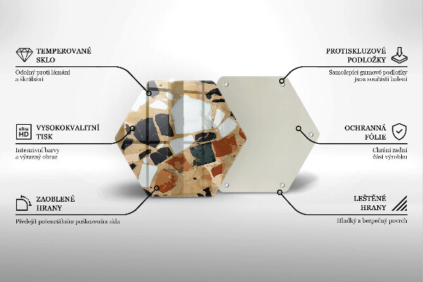 Steklena podloga za rezanje Plošča z okrasnimi kamni