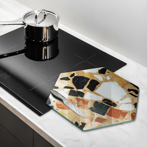 Steklena podloga za rezanje Plošča z okrasnimi kamni