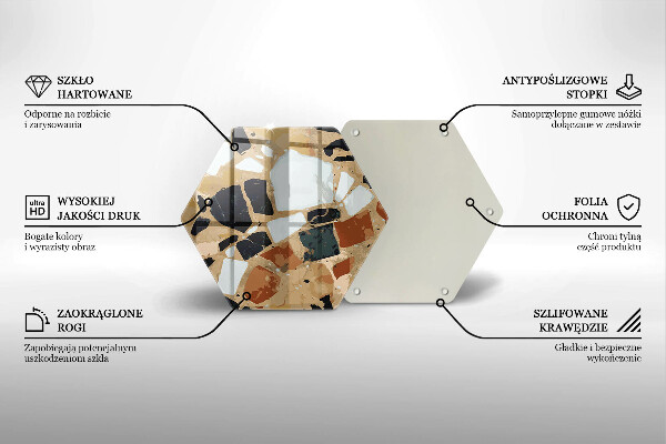 Steklena podloga za rezanje Plošča z okrasnimi kamni