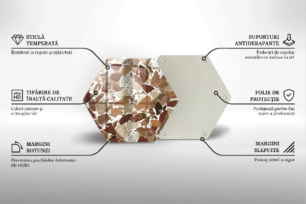 Steklena podloga za rezanje Kamnite dekorativne madeže