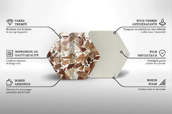 Steklena podloga za rezanje Kamnite dekorativne madeže