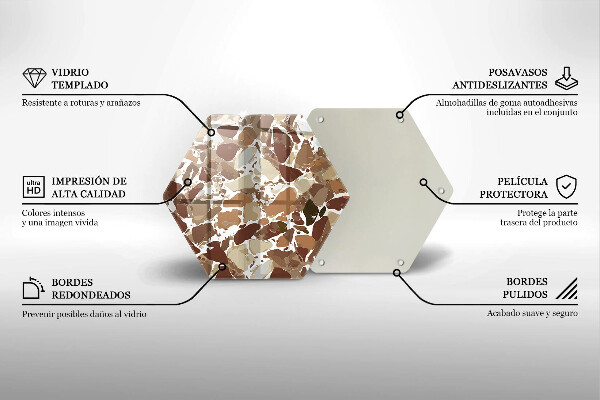 Steklena podloga za rezanje Kamnite dekorativne madeže