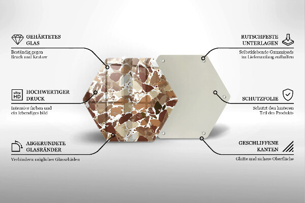 Steklena podloga za rezanje Kamnite dekorativne madeže