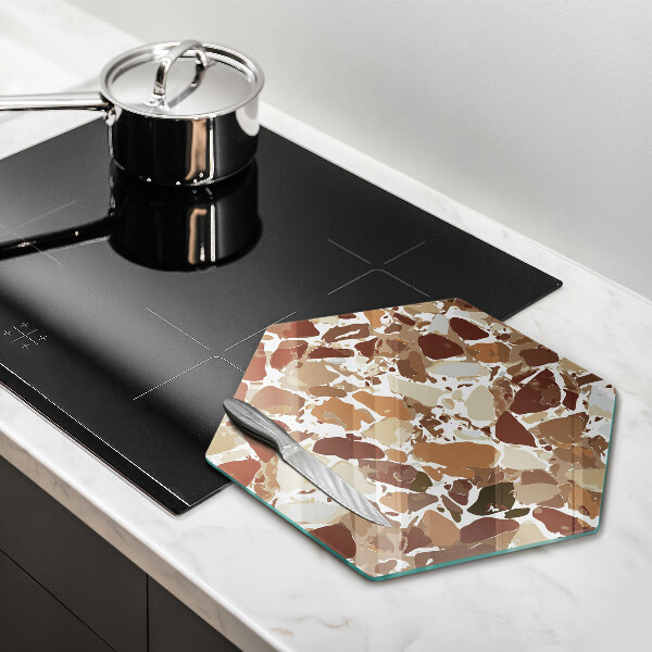 Steklena podloga za rezanje Kamnite dekorativne madeže