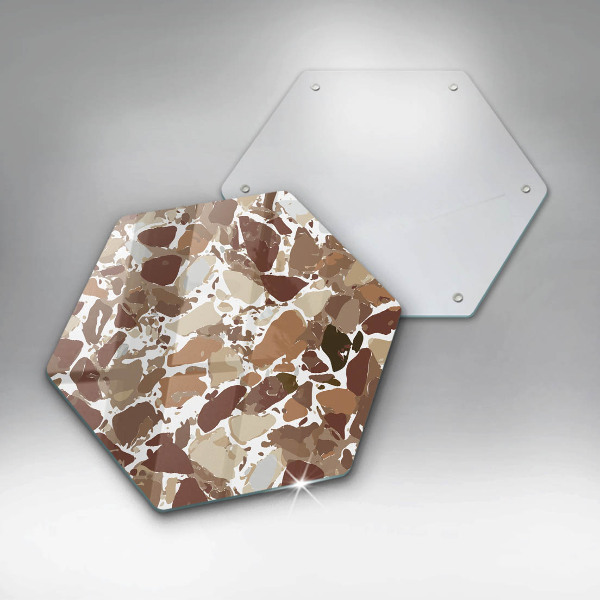 Steklena podloga za rezanje Kamnite dekorativne madeže