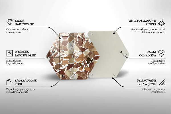 Steklena podloga za rezanje Kamnite dekorativne madeže