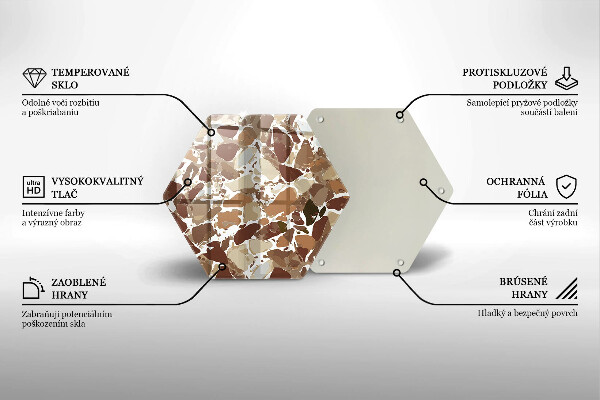 Steklena podloga za rezanje Kamnite dekorativne madeže