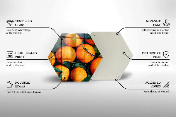 Steklena podloga za rezanje Oranžno sadje