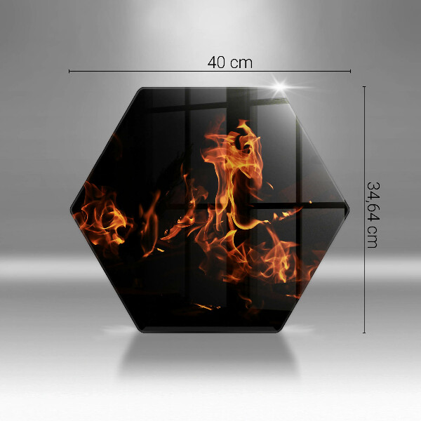 Steklena podloga za rezanje Prižgi živi plamen
