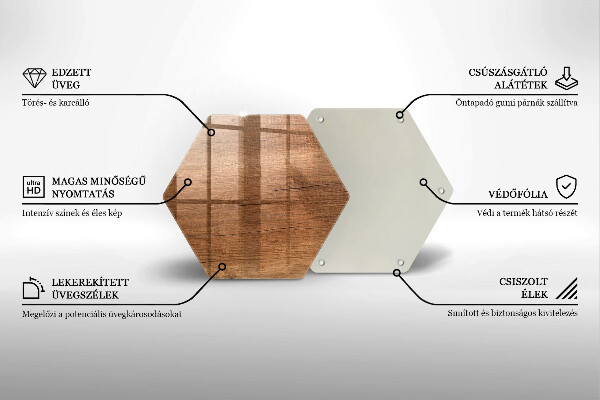 Steklena podloga za rezanje Tekstura lesa