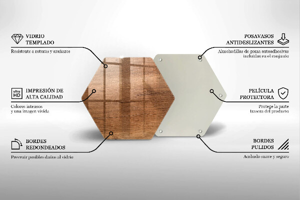 Steklena podloga za rezanje Tekstura lesa