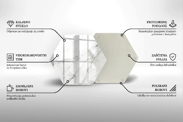Steklena podloga za rezanje Elegantna tekstura marmorja