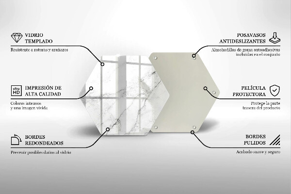 Steklena podloga za rezanje Elegantna tekstura marmorja