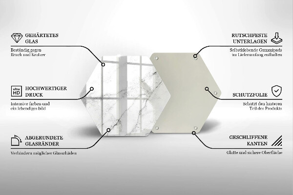 Steklena podloga za rezanje Elegantna tekstura marmorja