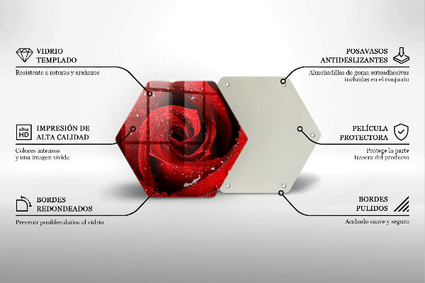 Steklena podloga za rezanje Cvetni listi vrtnice