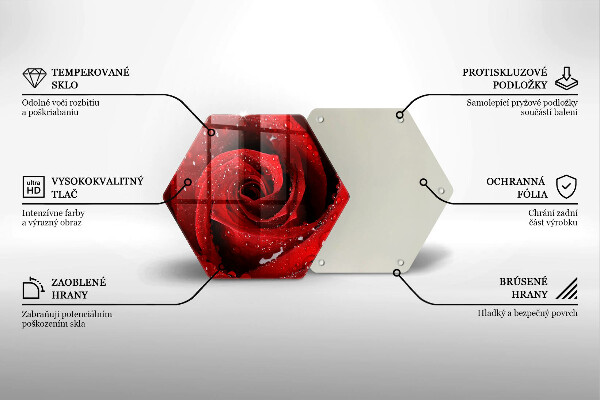 Steklena podloga za rezanje Cvetni listi vrtnice