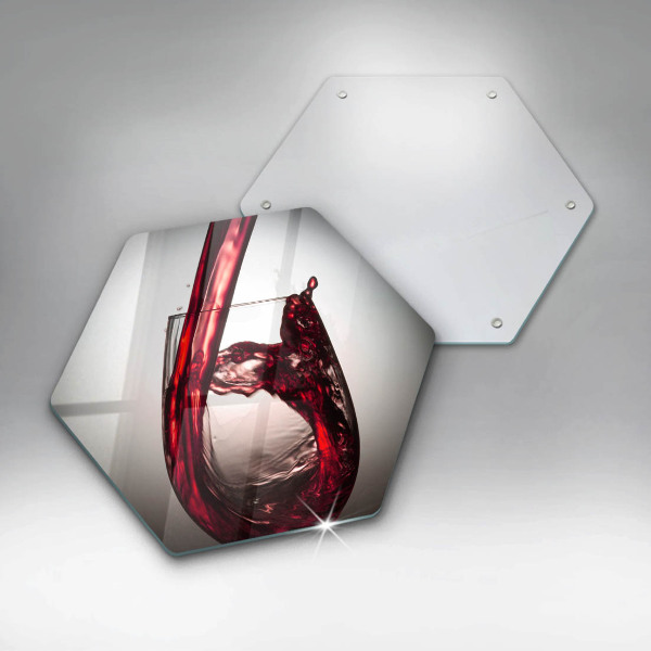 Steklena podloga za rezanje Kozarec in rdeče vino