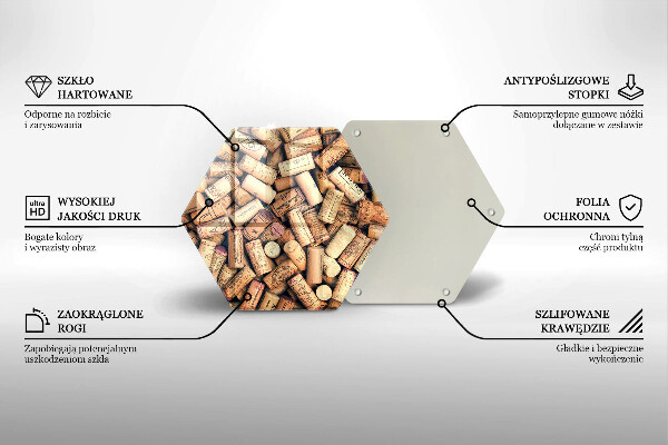 Steklena podloga za rezanje Brezšivni vzorec vinskih zamaškov